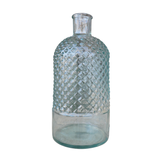 Bouteille vase en verre recyclé vert d'eau