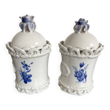 2 small porcelain pots from Capodimonte