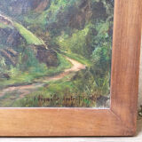 Old oil canvas turned it green 43 x 54cm