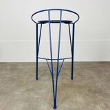 Pair of Pascal Mourgue bar stools, Lune D'Argent model, Fermob, 1980s