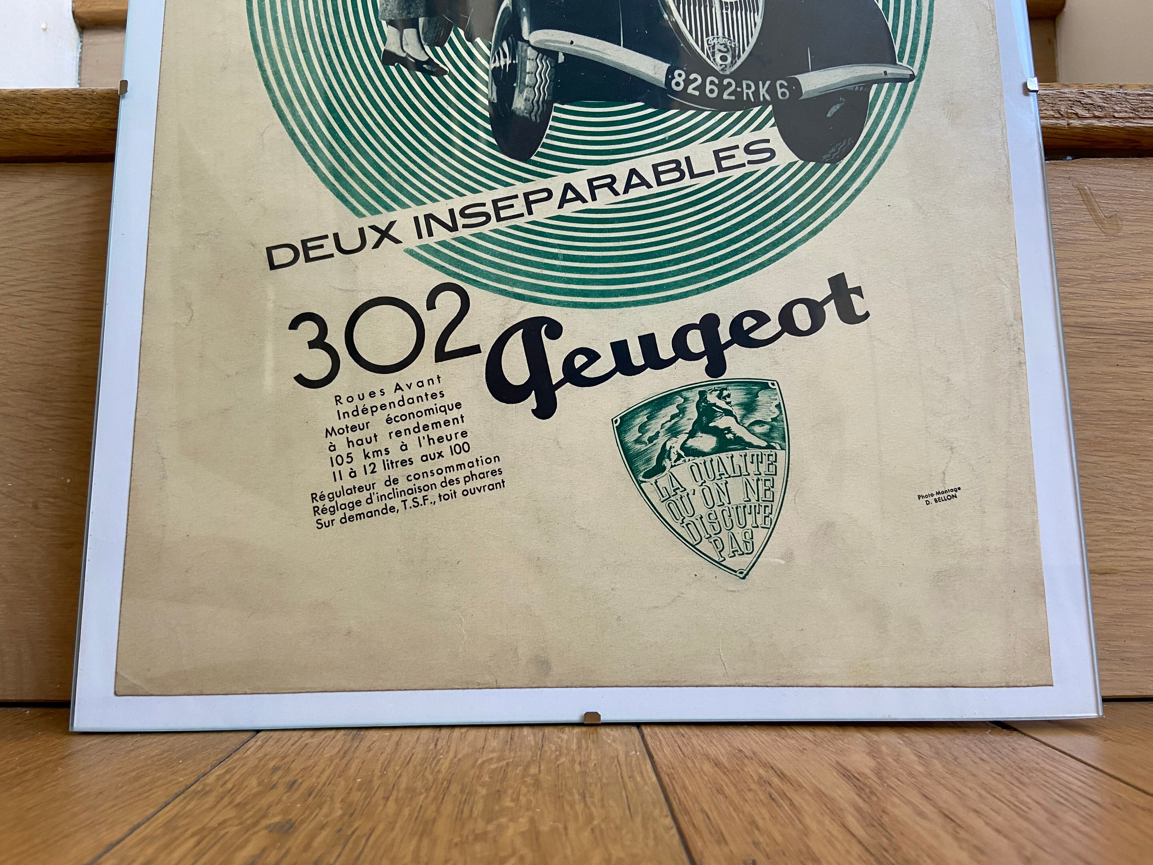 Affiche publicitaire Peugeot 20 mars 1937