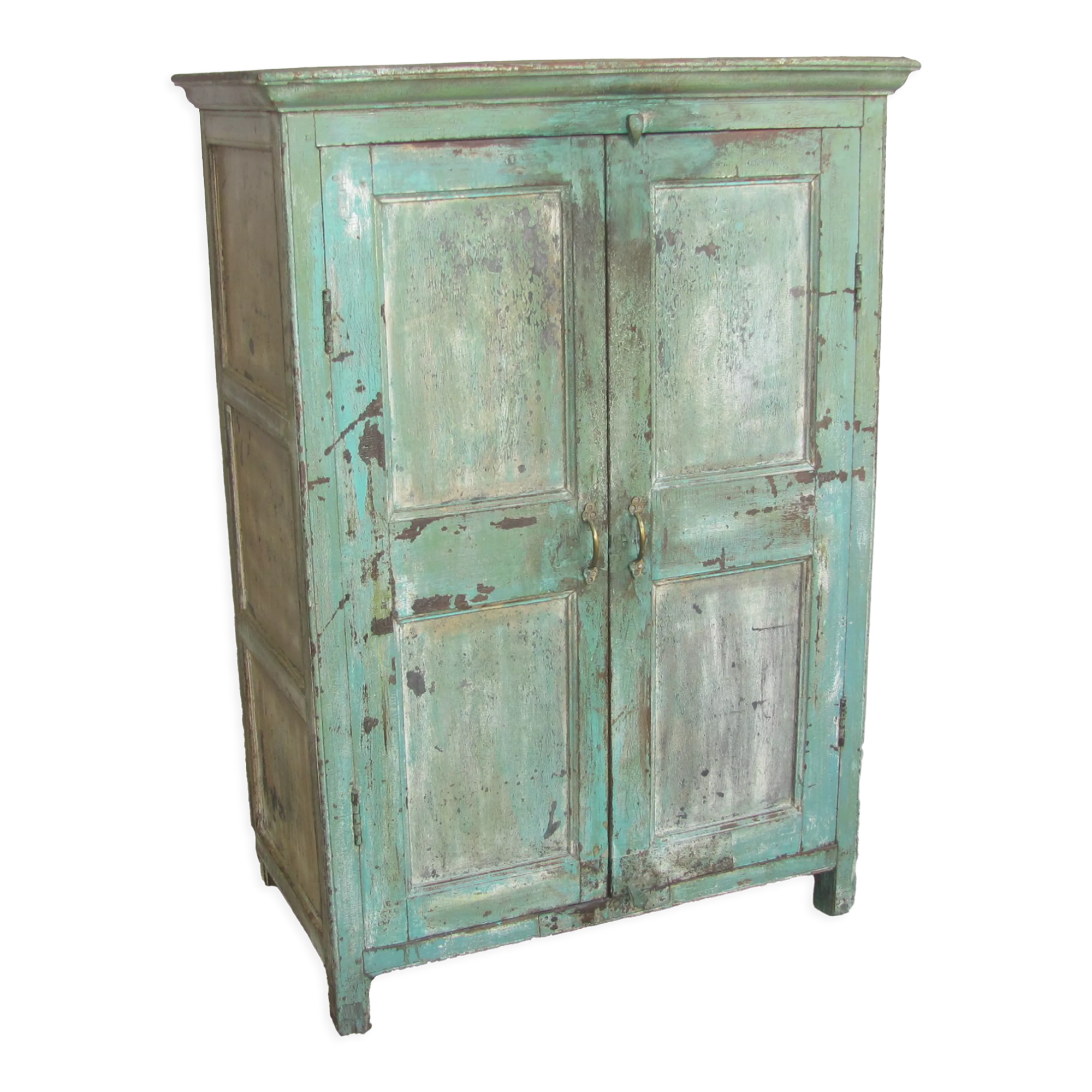 Armoire en bois laqué vert