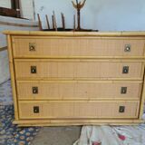 Commode rotin et bambou Dal Vera circa 1960