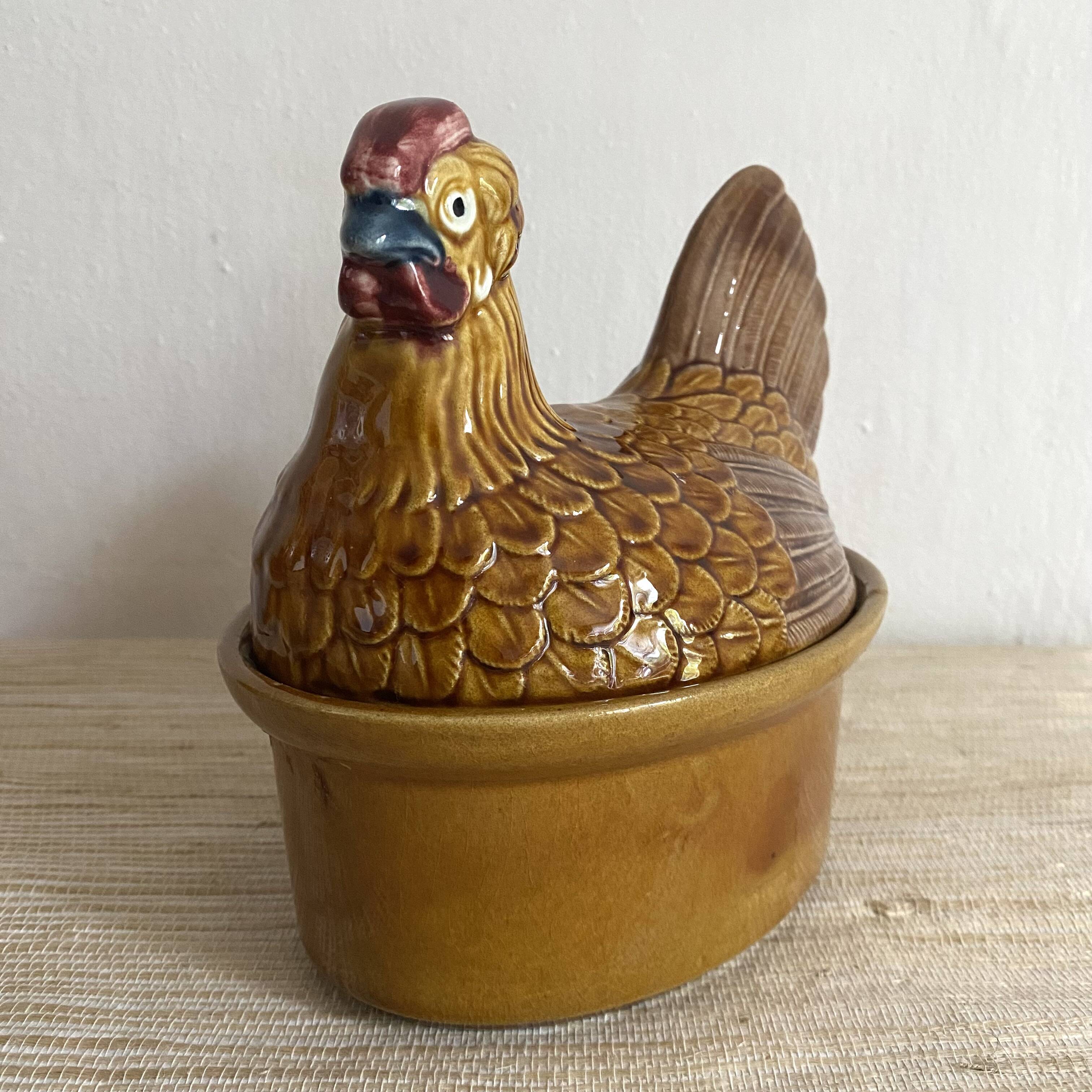 Ceramic hen, vintage zoomorphic terrine
