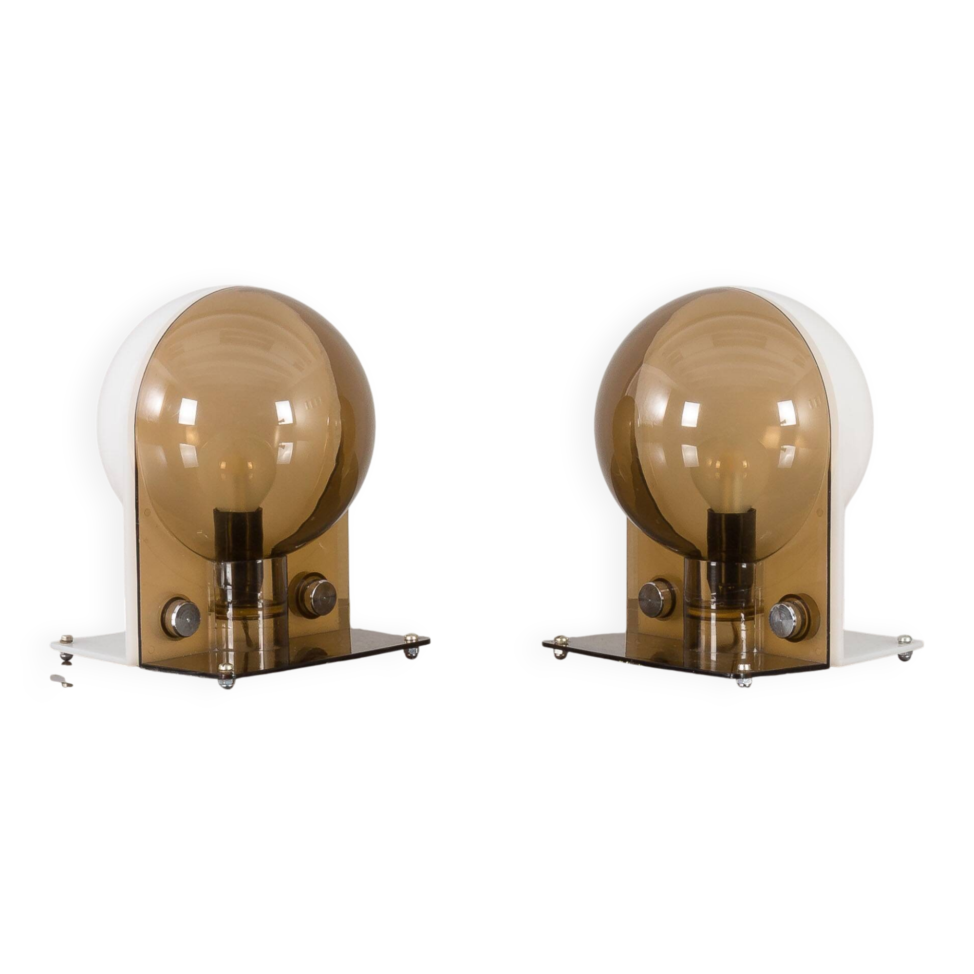 Pair of Sirio table lamps by Sergio Brazzoli & Ermanno Lampa for Guzzini