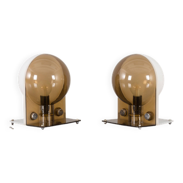 Pair of Sirio table lamps by Sergio Brazzoli & Ermanno Lampa for Guzzini