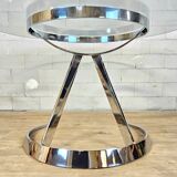 Vintage Chrome French design dining room set Boris Tabacoff 1970s