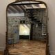 Large gilded mirror with pediment