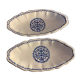 2 small oval dishes in Gien Rouan earthenware