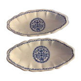 2 small oval dishes in Gien Rouan earthenware