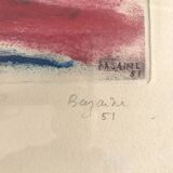 Jean bazaine, the swimmer, 1951. original aquatint signed in pencil