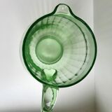 Art deco green glass pitcher / carafe 30s-40s