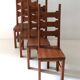 Set of 4 pinewood chairs by Sven Larsson / 1970s / Brutalism / Postmodern design