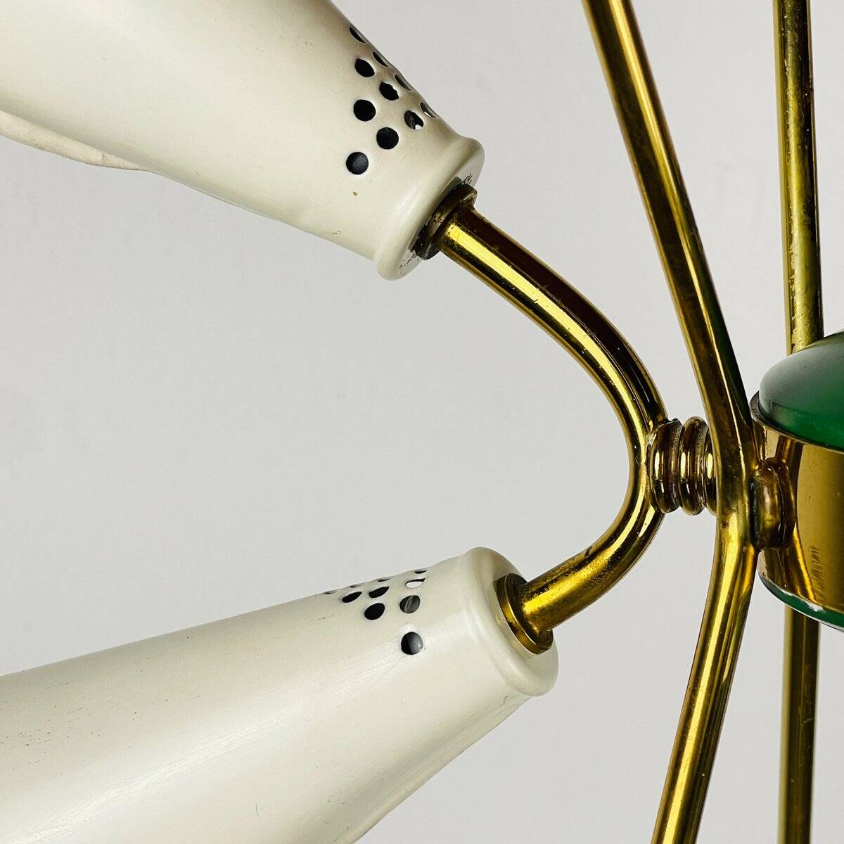 Metal chandelier mid-century modernist by Stilnovo, 1970s