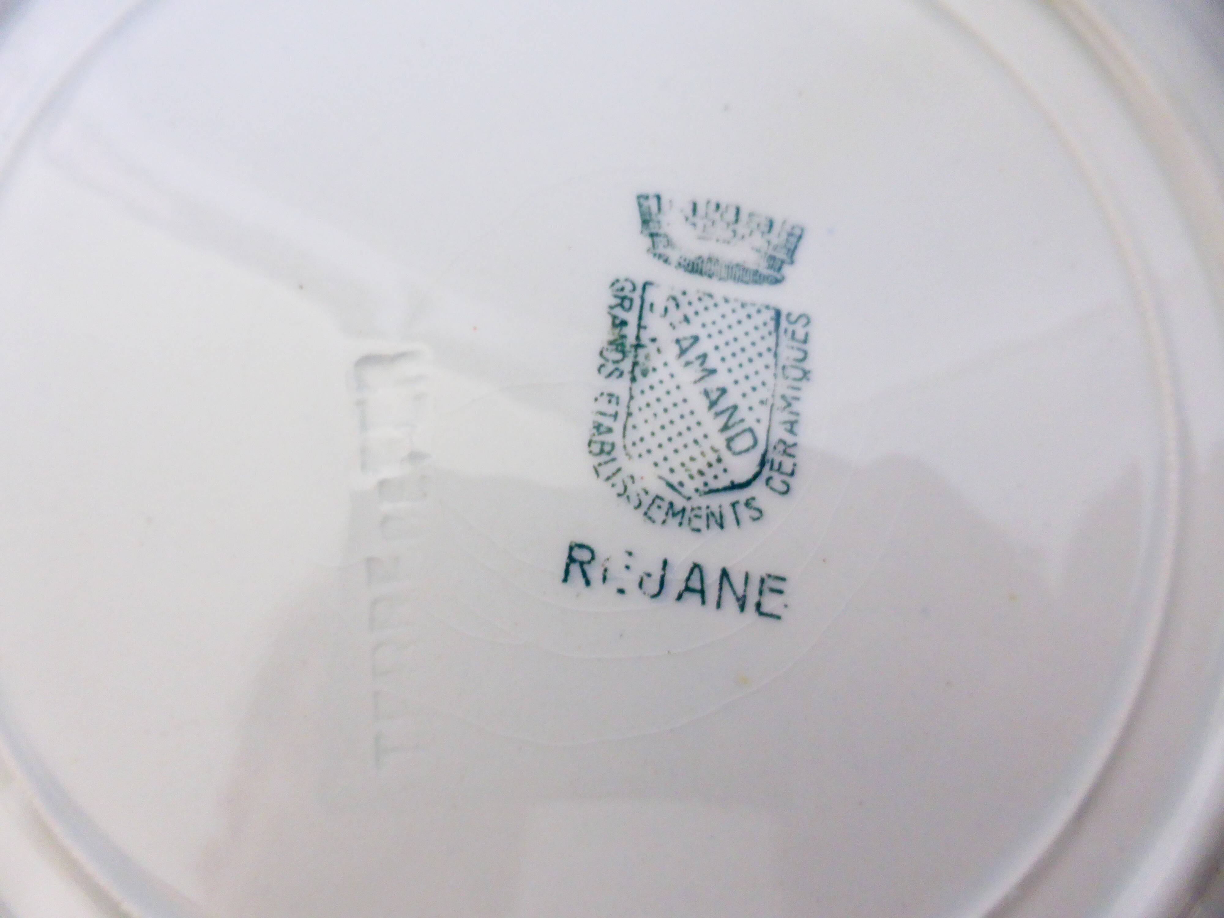 5 flat plates in iron earth from St Amand, Réjane model 210726
