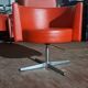 Orange leather armchairs with aluminium cross legs vintage #knoll#vitra#lex