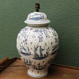 Potiche lamp base, in Moustiers earthenware, 18th century