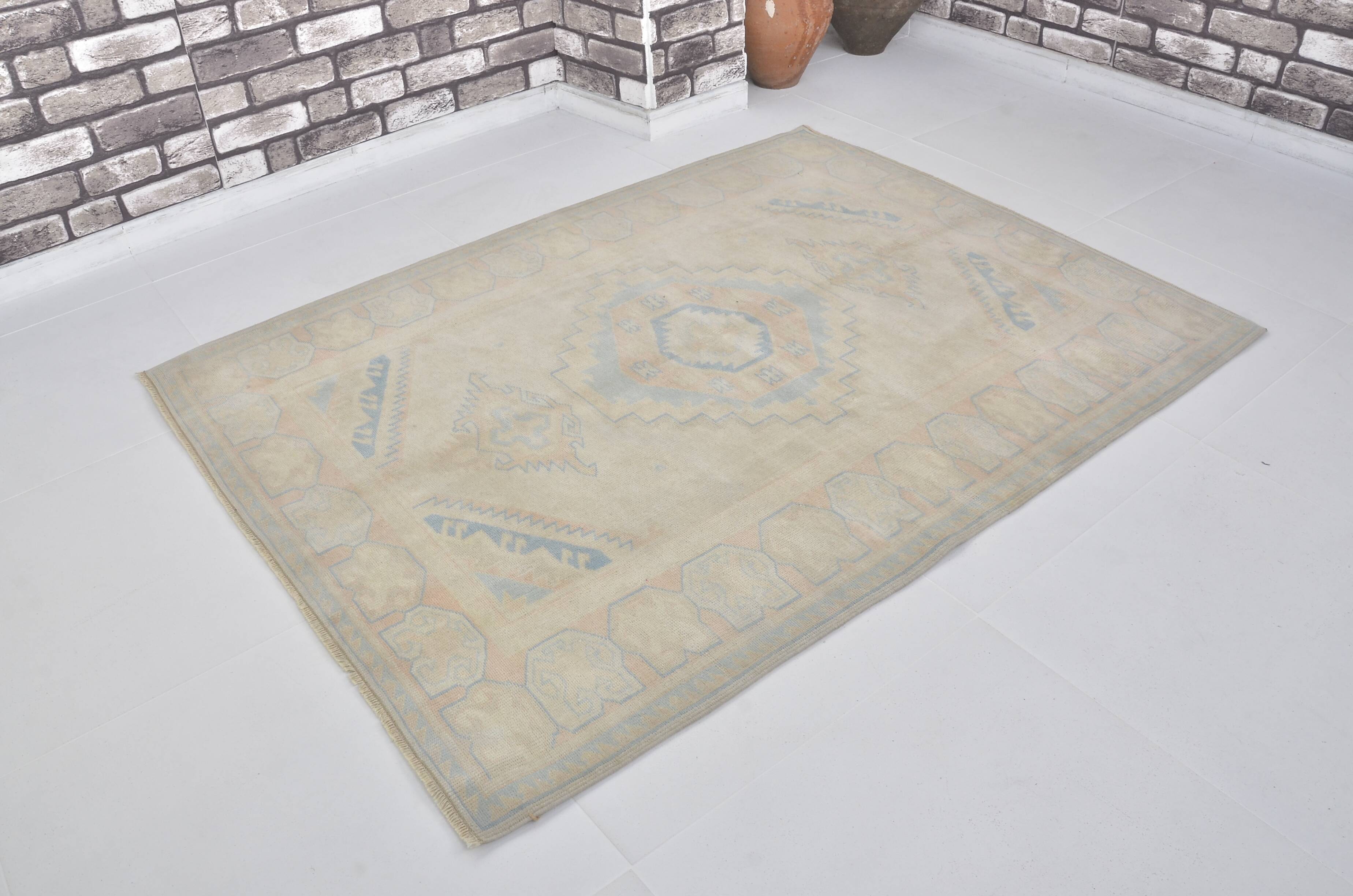 Oushak Vintage Turkish Wool Carpet sku 1150