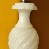 Antique twisted marble lamp base - white stone lamp