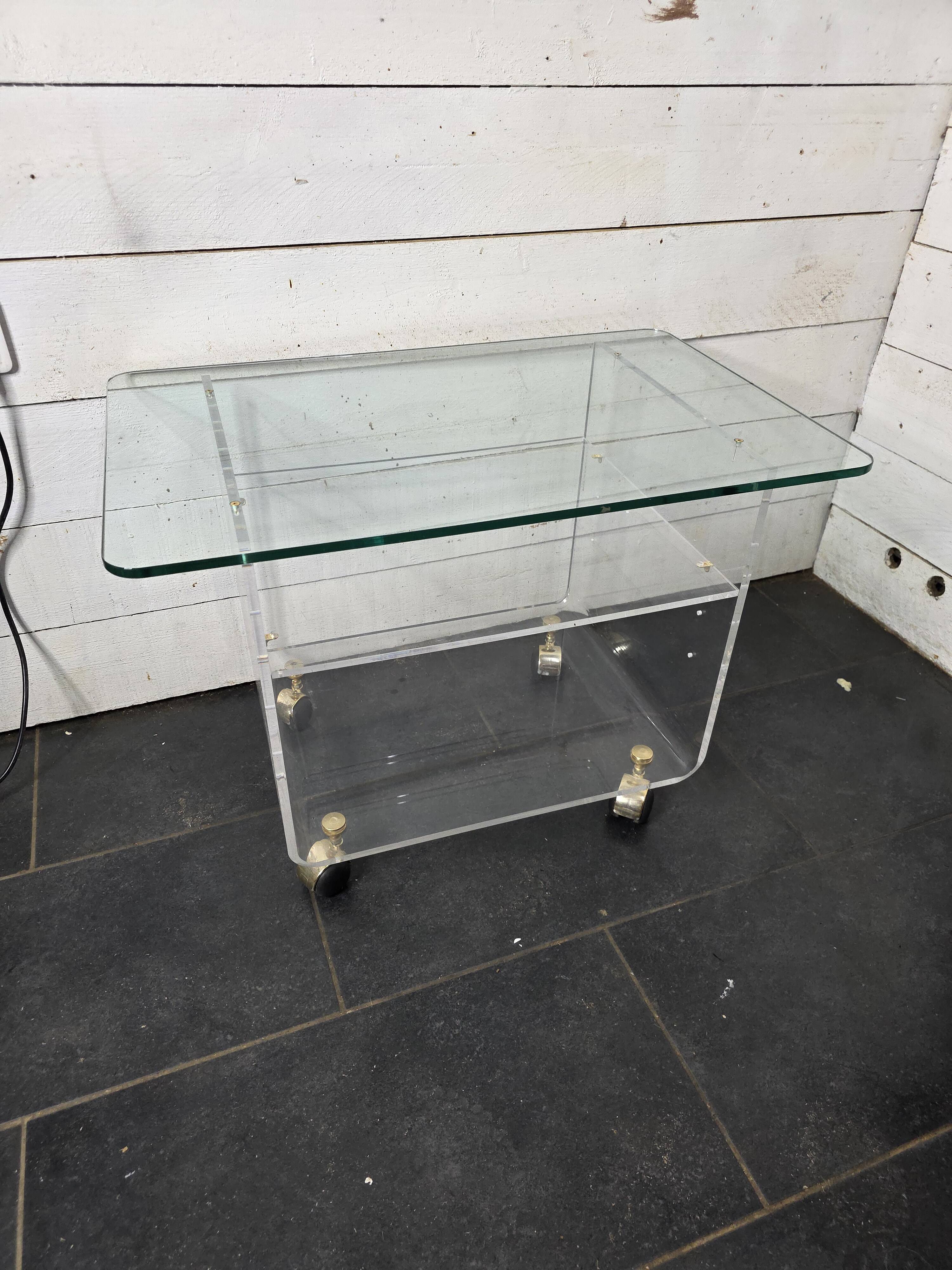 Vintage Plexiglas and Glass Coffee Table by David Lange 1970s