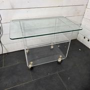 Vintage Plexiglas and Glass Coffee Table by David Lange 1970s