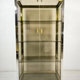 Vitrine Renato Zevi en laiton et verre fumé