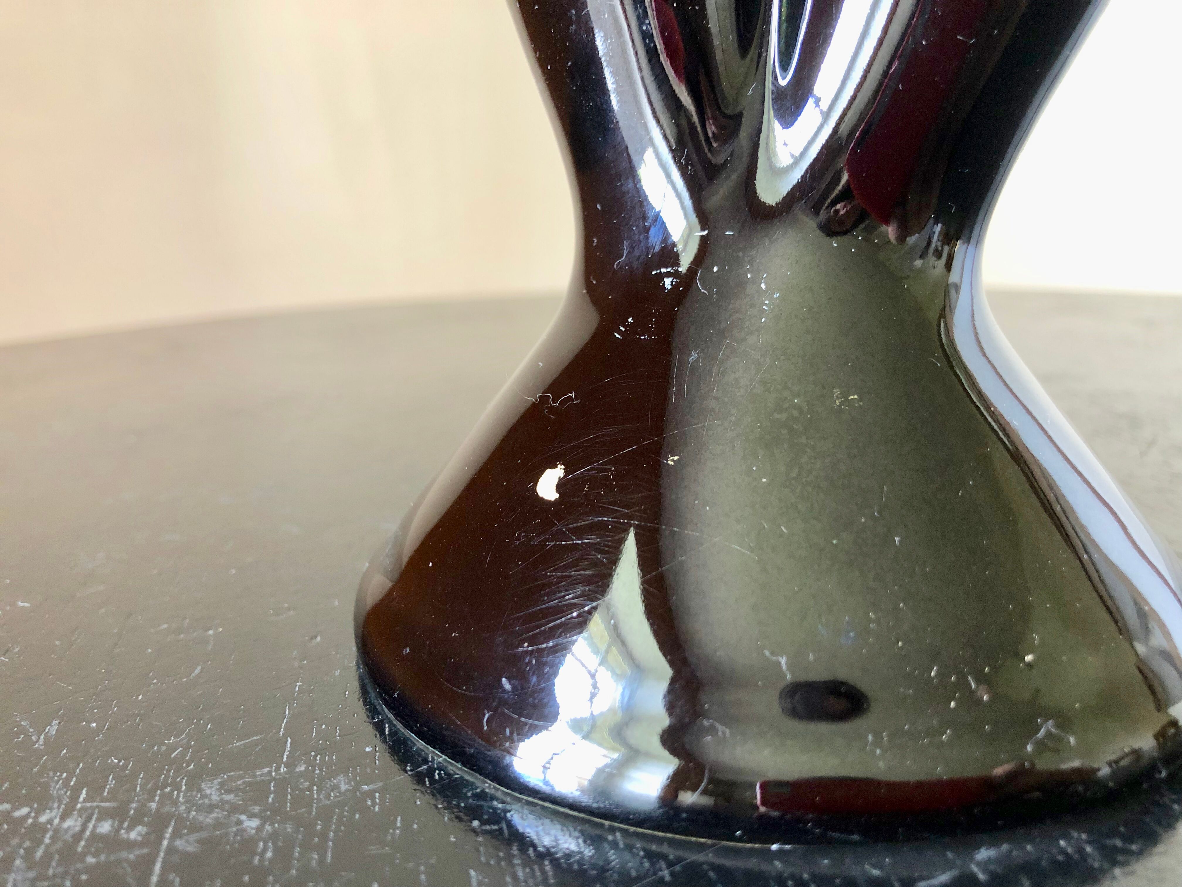 Double blue Fat Lava vase