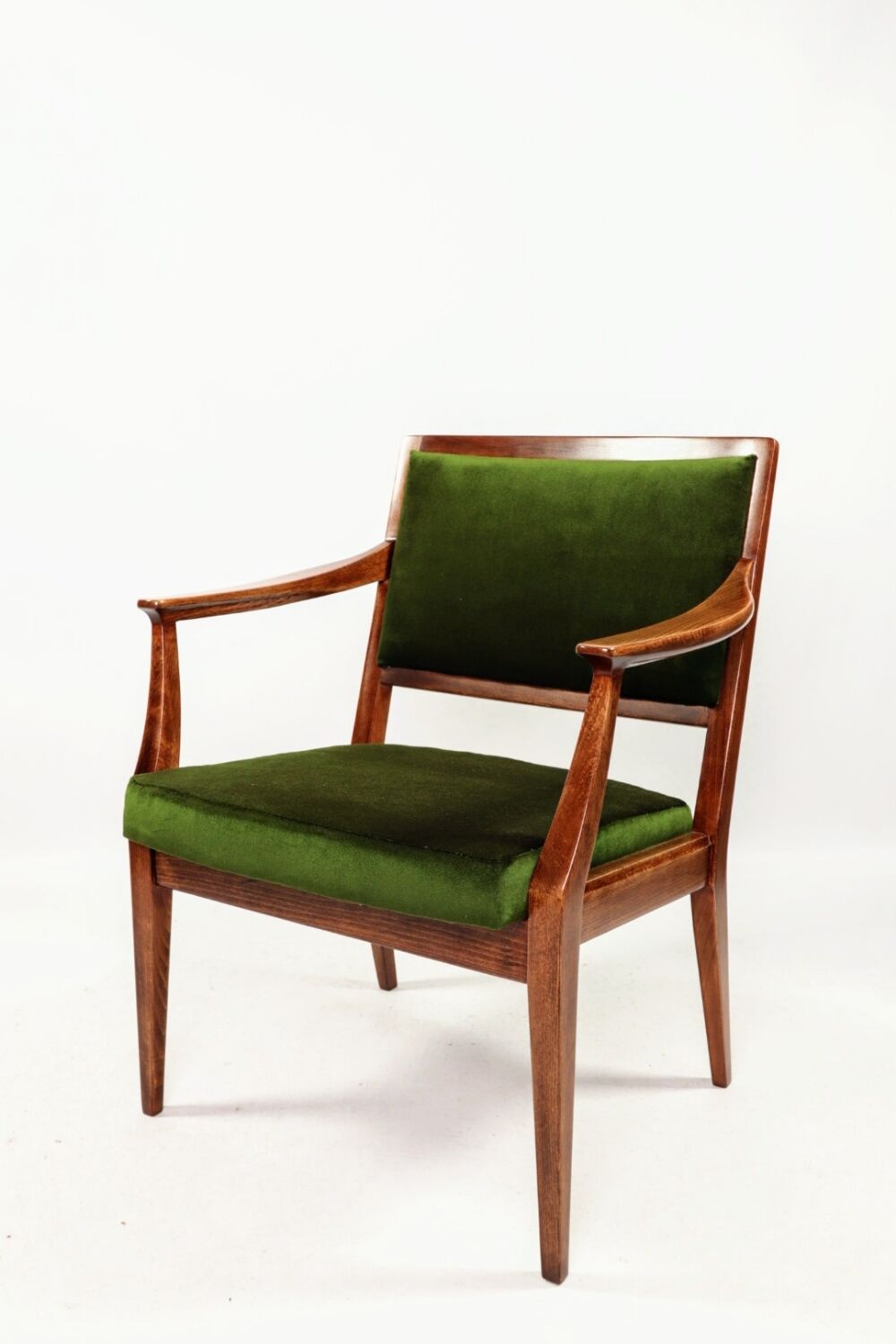 Vintage green mohair armchair eclectic style