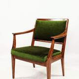 Vintage green mohair armchair eclectic style