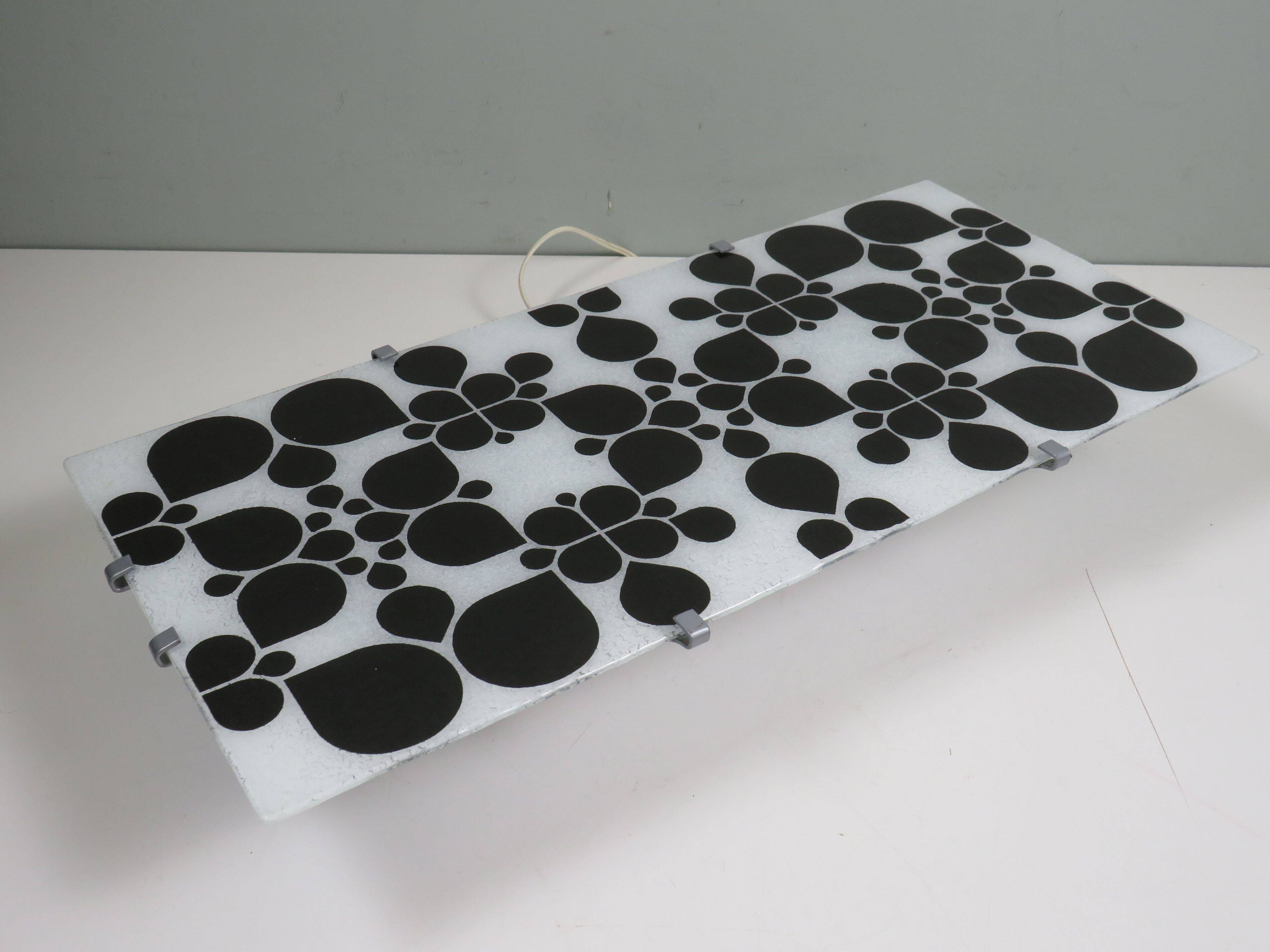 Applique murale postmoderne IKEA, verre décoratif noir et blanc, 1990