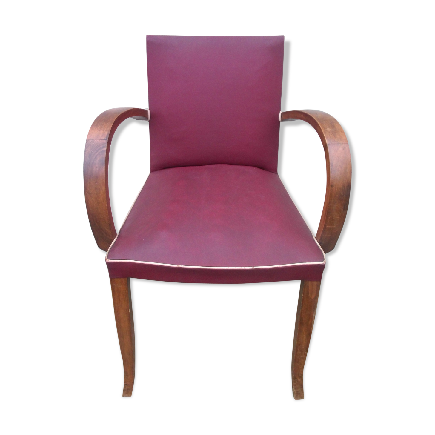Bridge chair in red skai