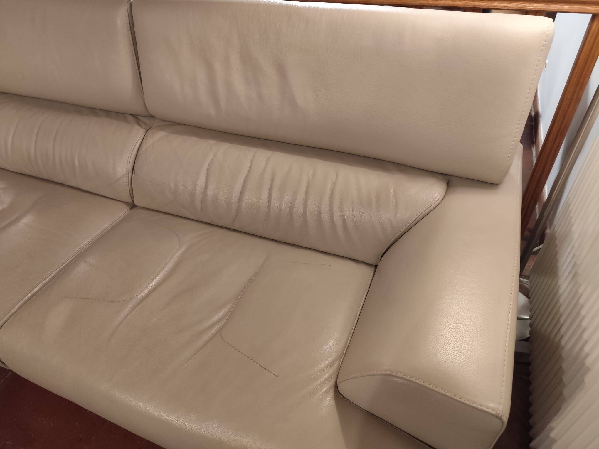 Roche Bobois leather three-seater sofa
