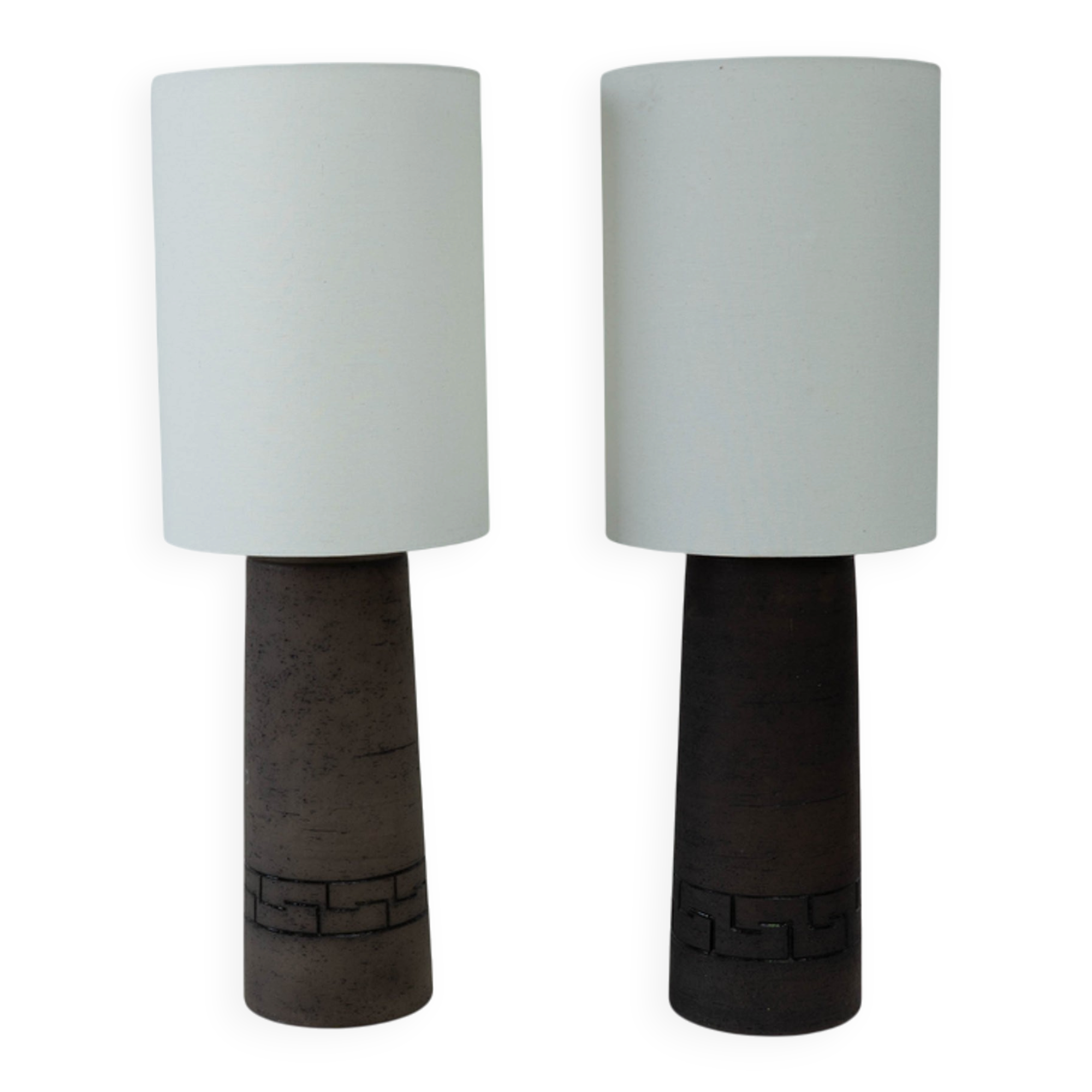 Set of two ceramic sculptural table lamps by Töreboda
