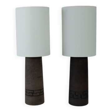Set of two ceramic sculptural table lamps by Töreboda