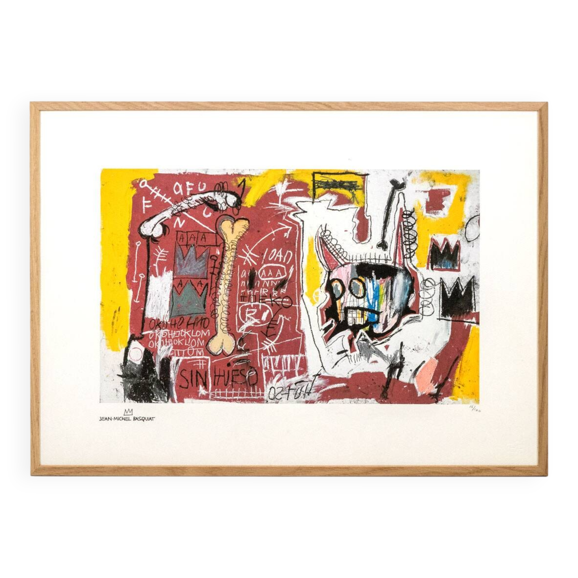 Jean-Michel Basquiat. Numbered color silkscreen print. 1990s.