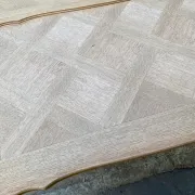 Louis XV dining table stripped in solid oak Versailles parquet 245cm