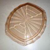 Clear pink glass serving dish