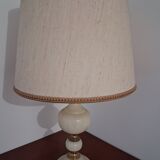Lamp with an onyx and brass base.