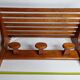 Vintage design wall coat rack, 3 oval hooks, 50s/60s, 62 cm
