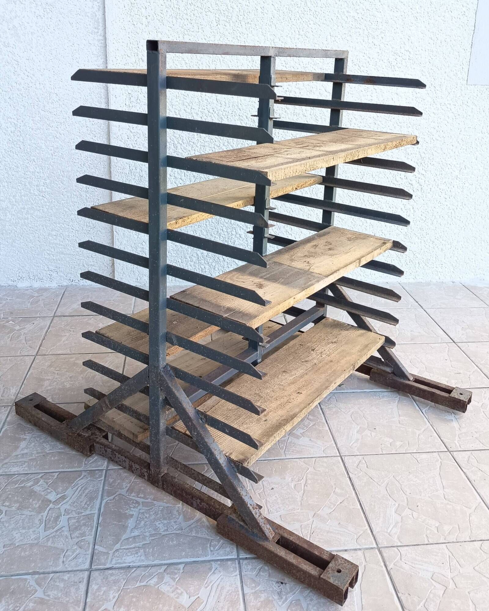 Etagère industrielle Meuble de métier métal et bois