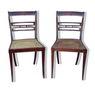 Pair of canned chairs