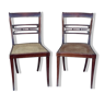 Pair of canned chairs