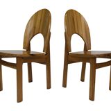 Vintage set of four pinewood chairs Rainer Daumiller minimalist design