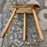 Brutalist Rustic Mountain Style Tripod Stool