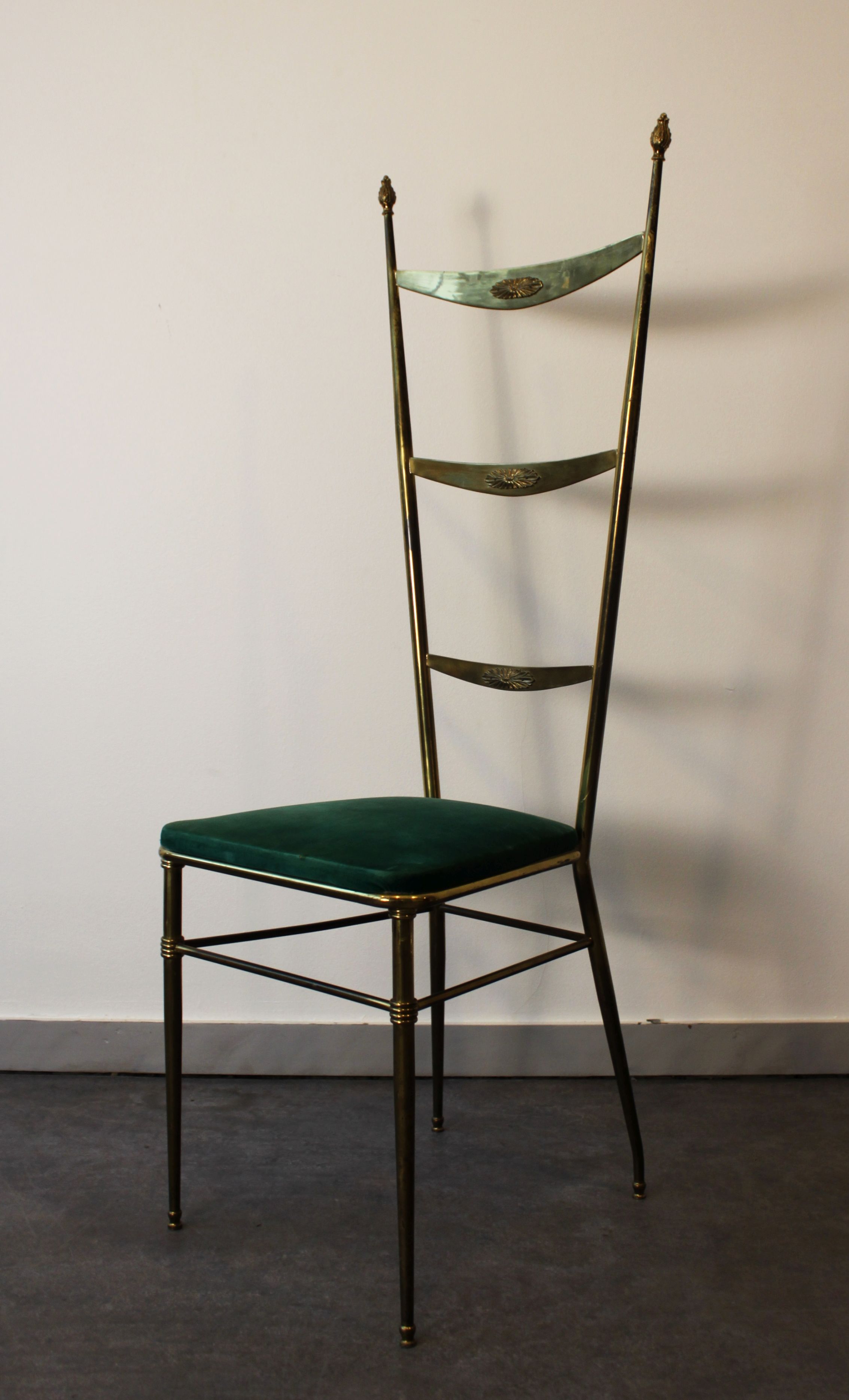 High-back Chiavari chair by Gaetano Descalzi, Italy, 1950