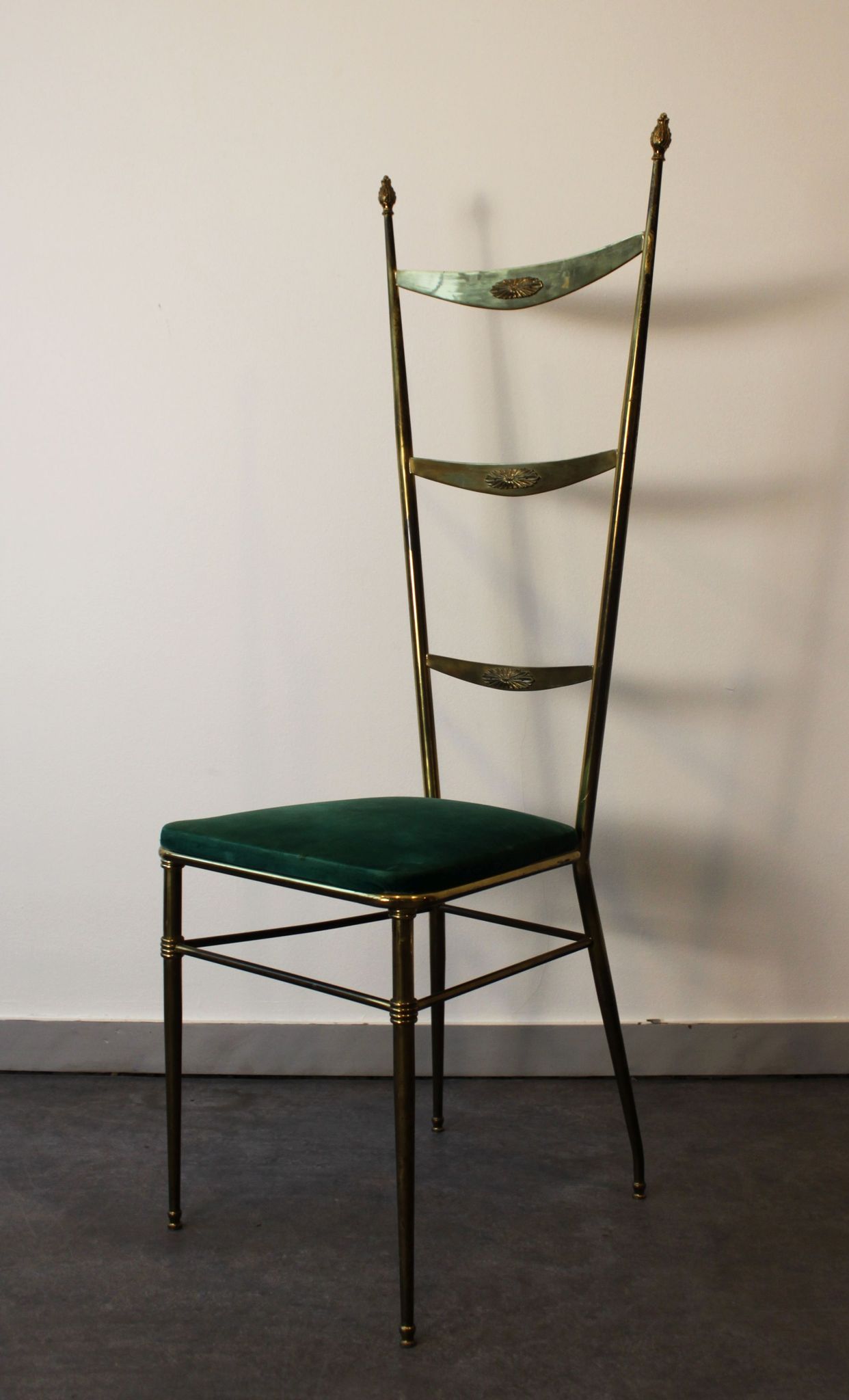 High-back Chiavari chair by Gaetano Descalzi, Italy, 1950