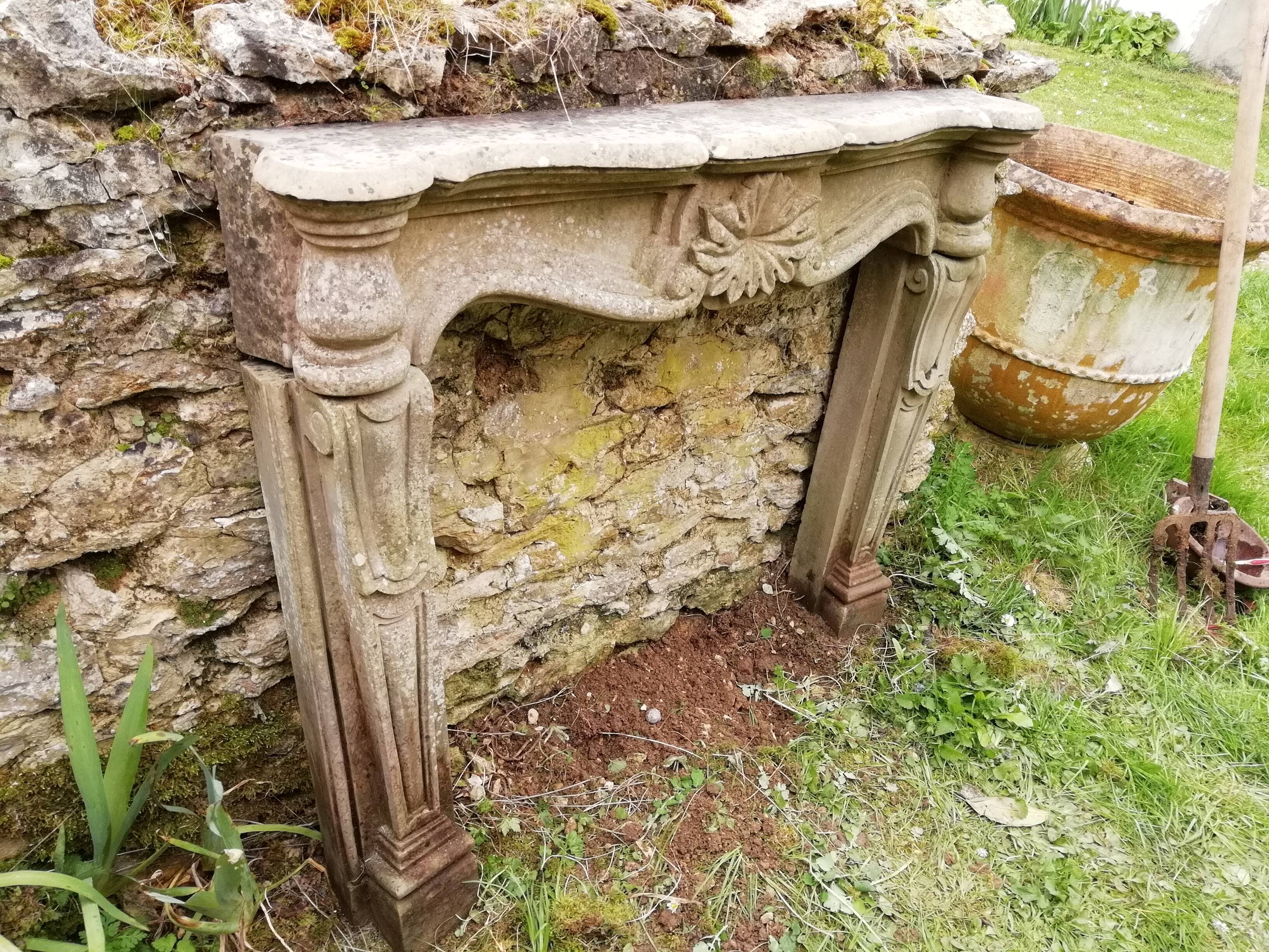 Stone fireplace
