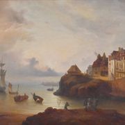 "Tableau 'Light on the Port', French school of the 19th century"