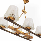6 glass chandelier