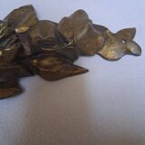 Antique bronze furniture pediment with flower motifs, Louis XVI style